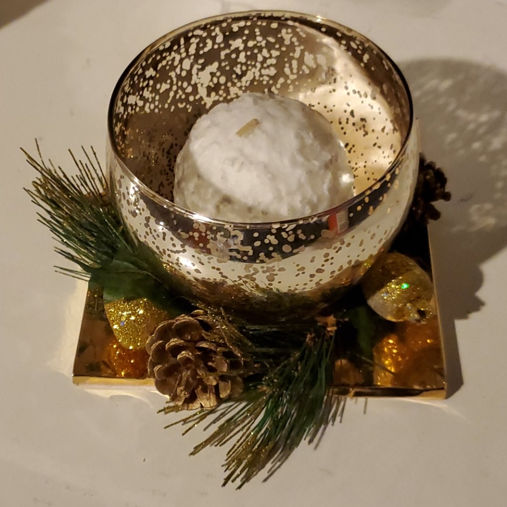 murano glass holiday centerpiece, candle included!